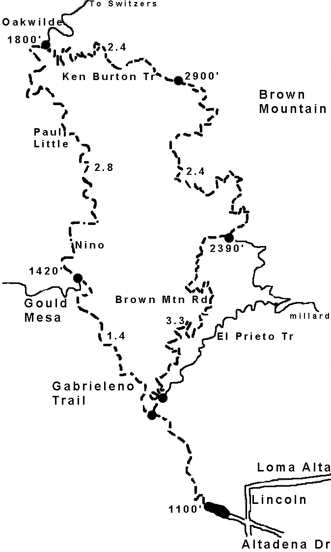 brown mountain loop map